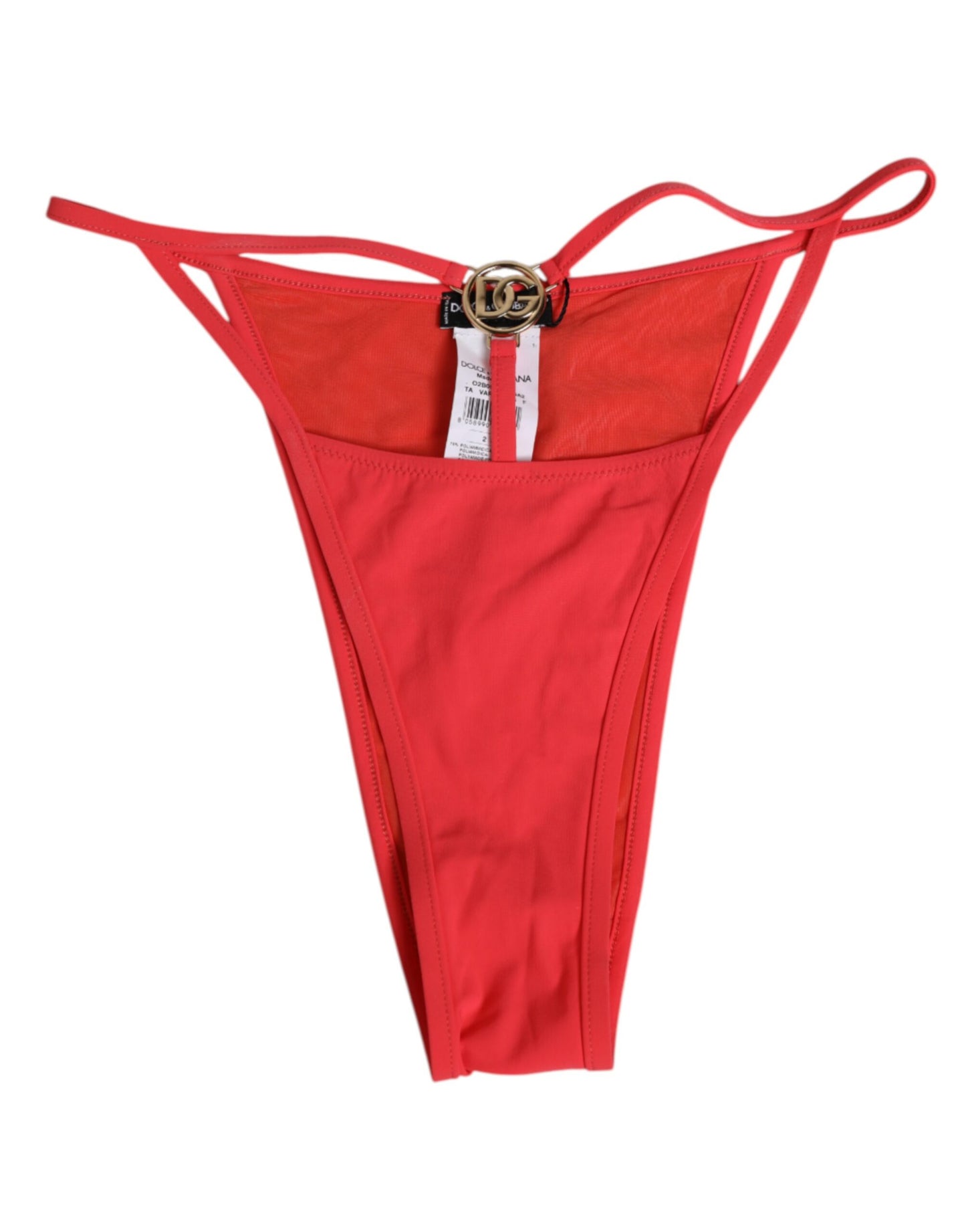 Dolce & Gabbana Red Nylon Stretch Tanga Brief Panty Underwear