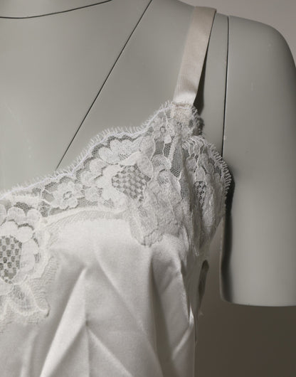 Dolce & Gabbana Off White Floral Lace Tank Lingerie Top Underwear