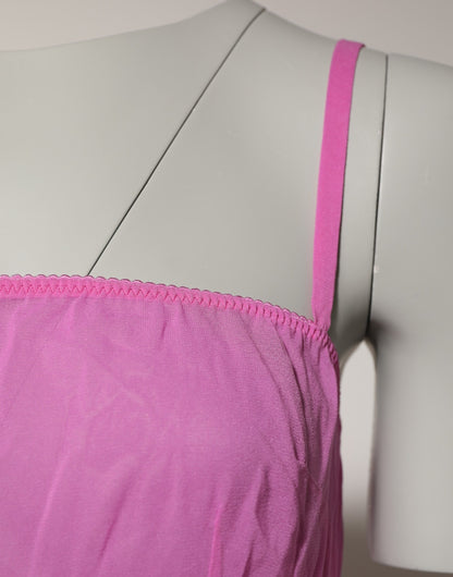 Dolce & Gabbana Pink Chemise Nylon Blend Sheer Lingerie Underwear