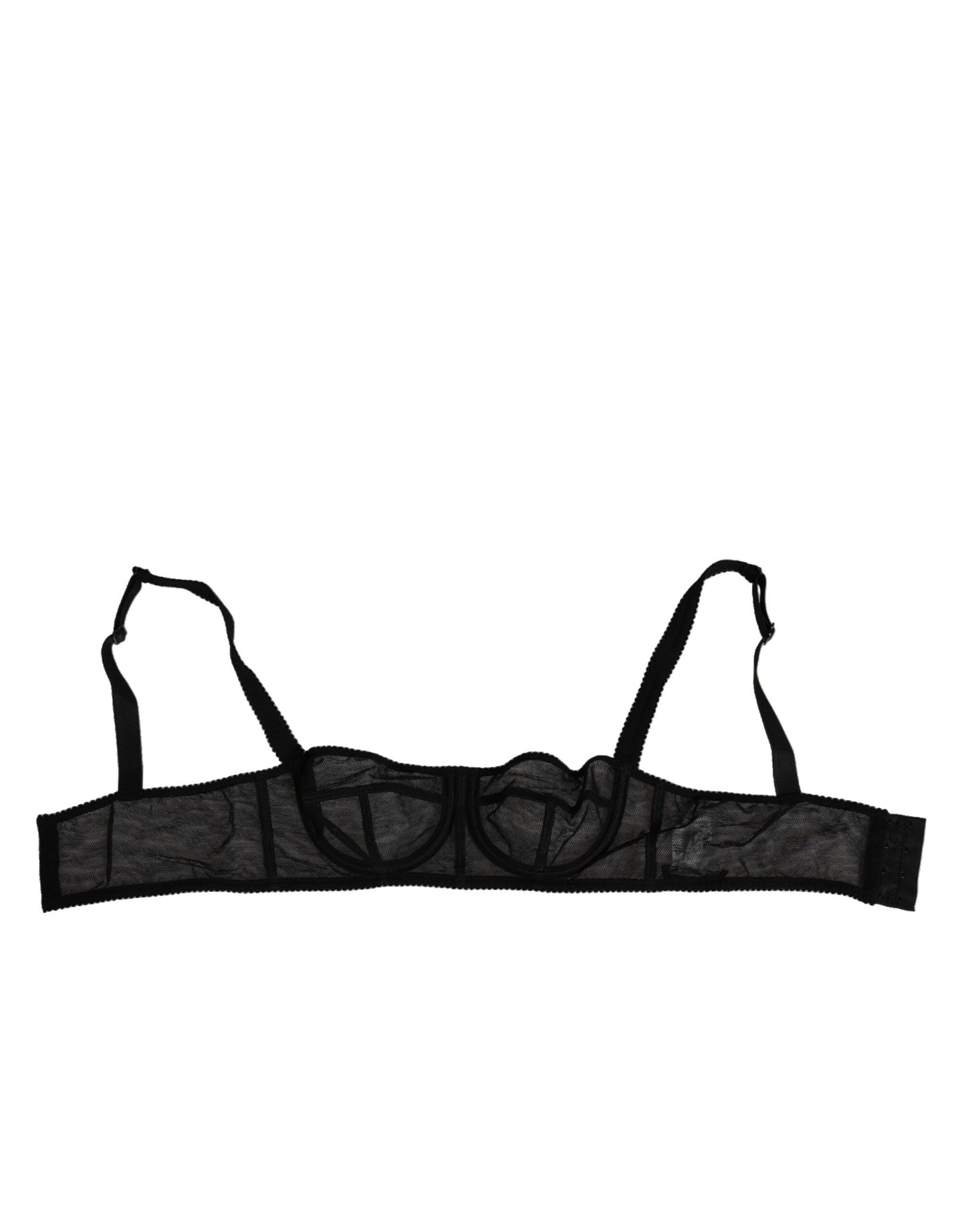 Dolce & Gabbana Black Floral Underwired Balconette Bra Underwear