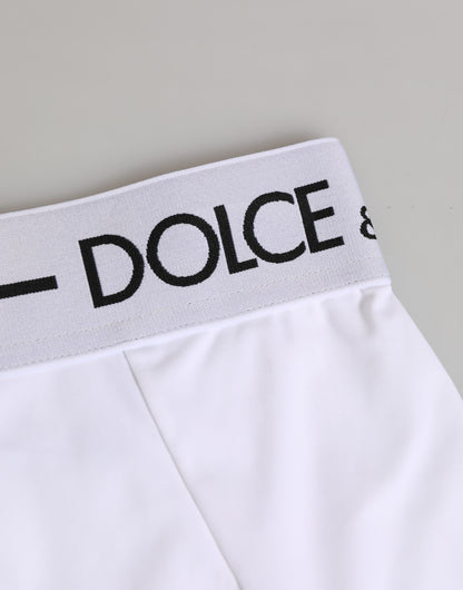 Dolce & Gabbana White Nylon Logo Waistband Coulotte Underwear