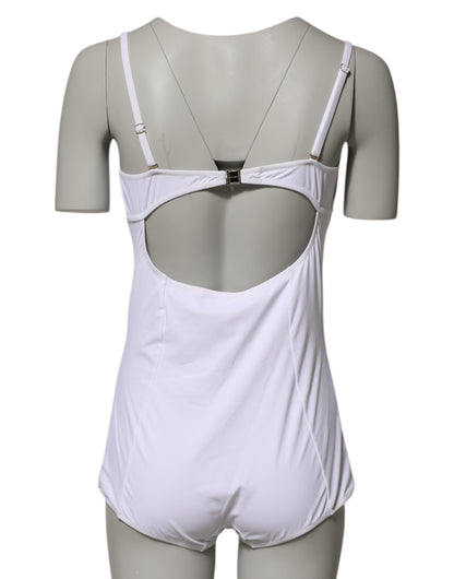 Dolce & Gabbana White Padded Balconette One Piece Swimwear