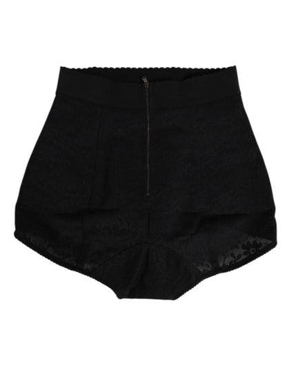 Dolce & Gabbana Black Nylon High Waist Short Panty Underwear