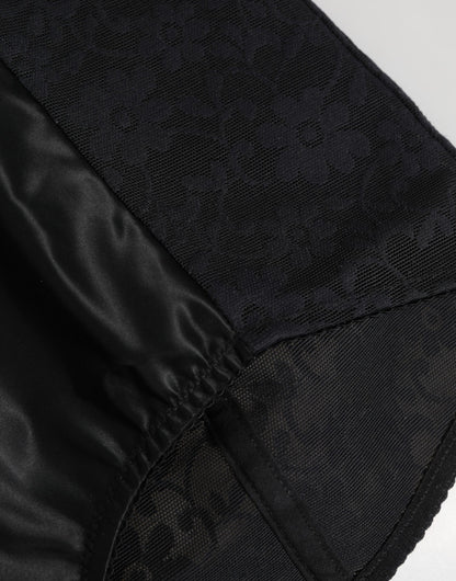 Dolce & Gabbana Black Nylon High Waist Short Panty Underwear