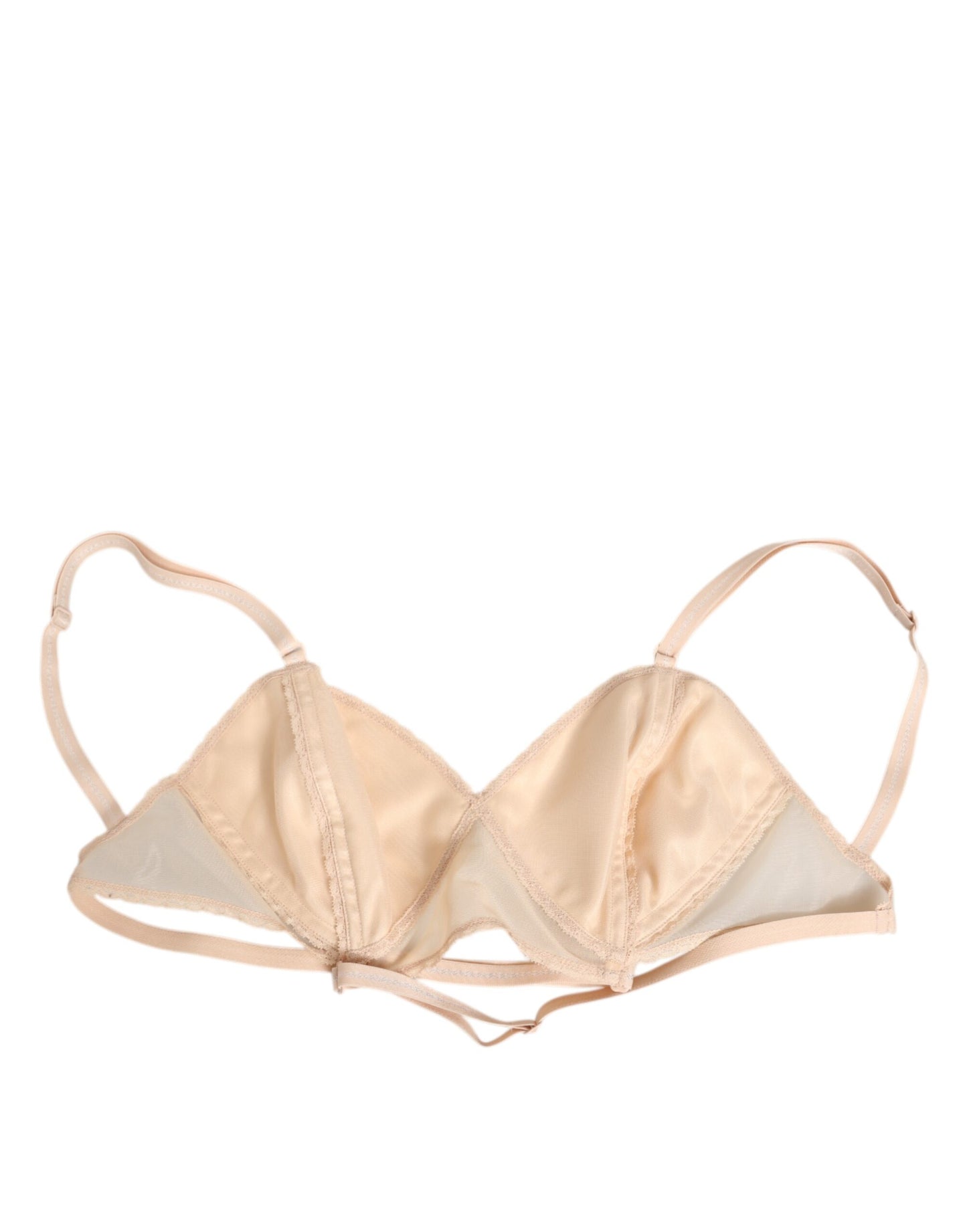 Dolce & Gabbana Beige Nylon Triangle Soft Cup Brassiere Underwear