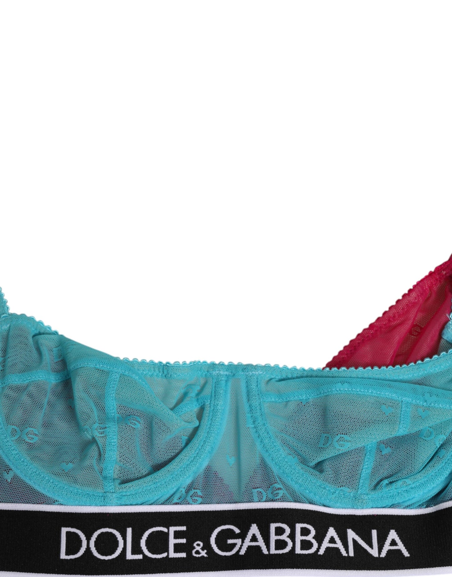 Dolce & Gabbana Blue Nylon Soft Cup Balconnet Bra Underwear