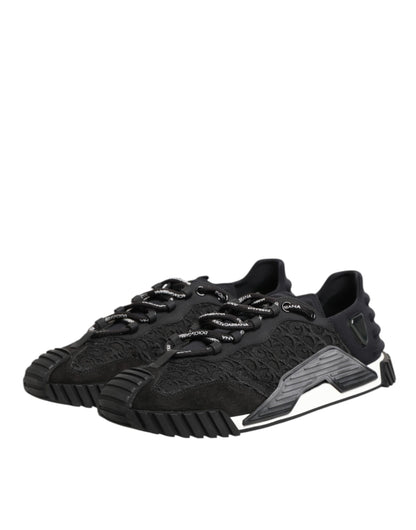 Dolce & Gabbana Black Logo Lace Low Top NS1 Sneaker Shoes
