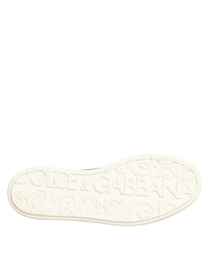 Dolce & Gabbana Black Leather Lace Up Low Top Sneakers Shoes