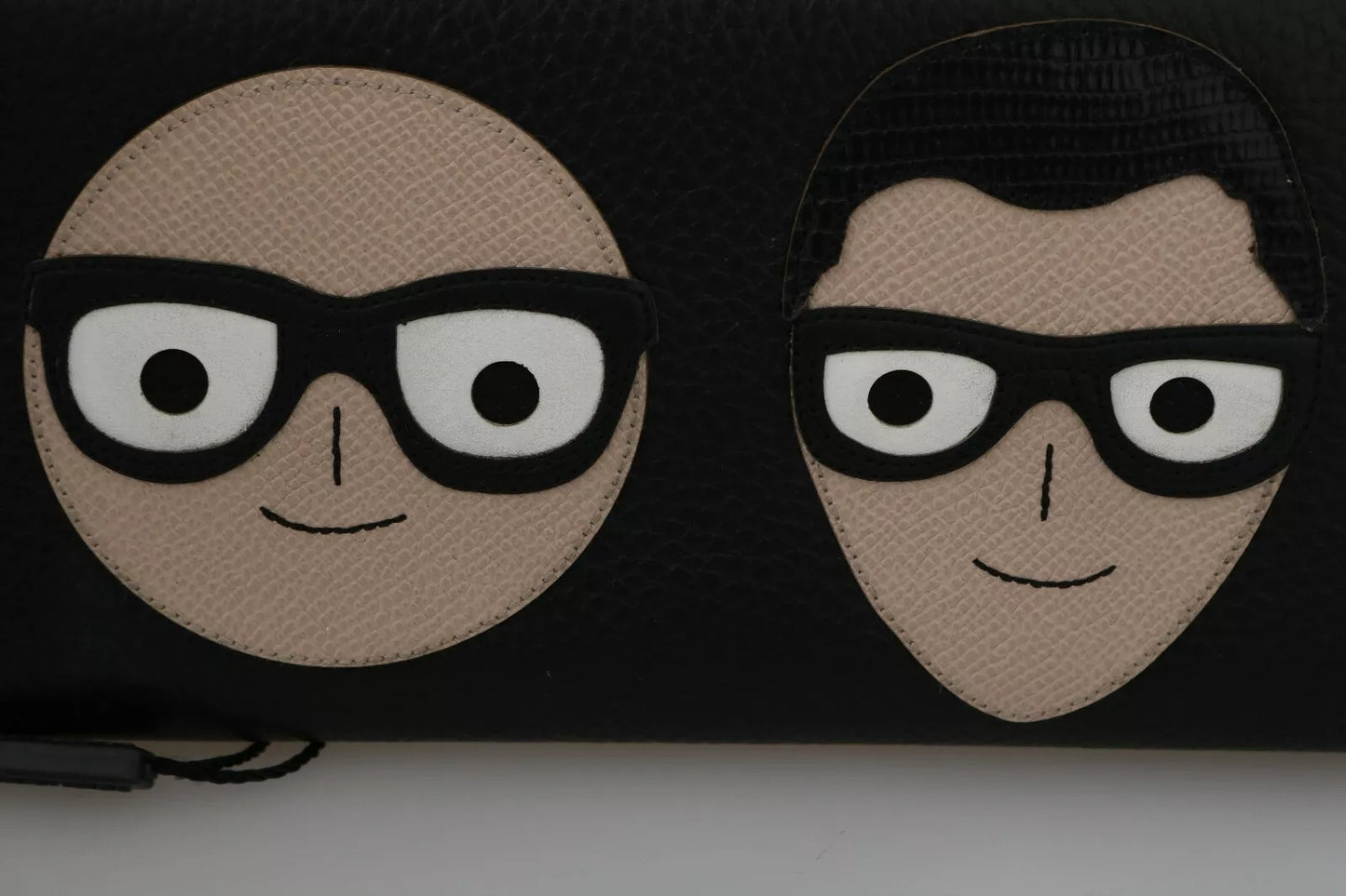 Dolce & Gabbana Black Leather #DGFAMILY Zipper Continental Mens Wallet