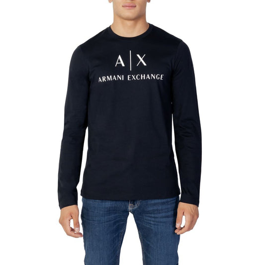 Armani Exchange Blue Cotton Long Sleeve