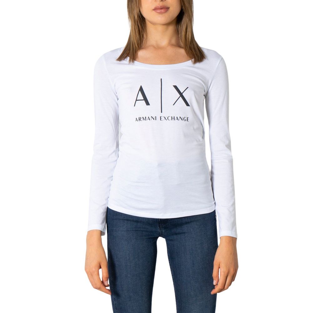 Armani Exchange White Cotton Long Sleeve
