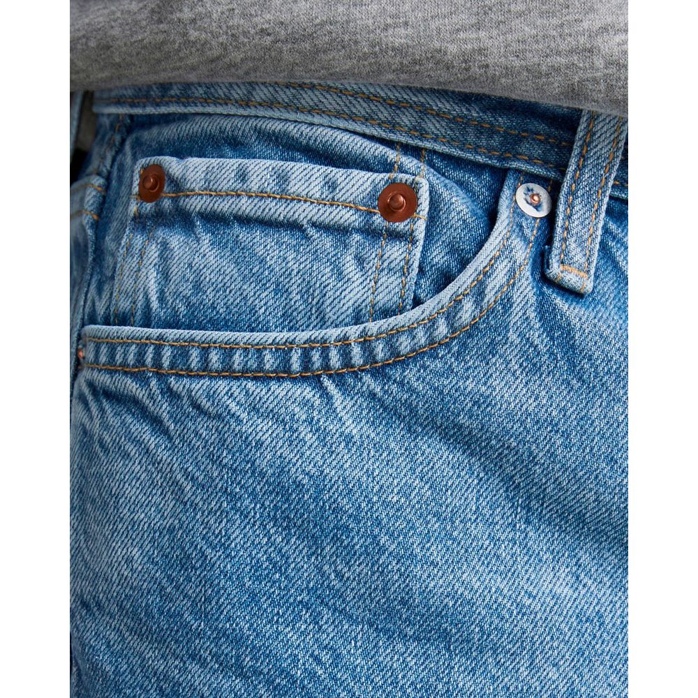 Jack Jones Blue Cotton Relaxed Fit Jean