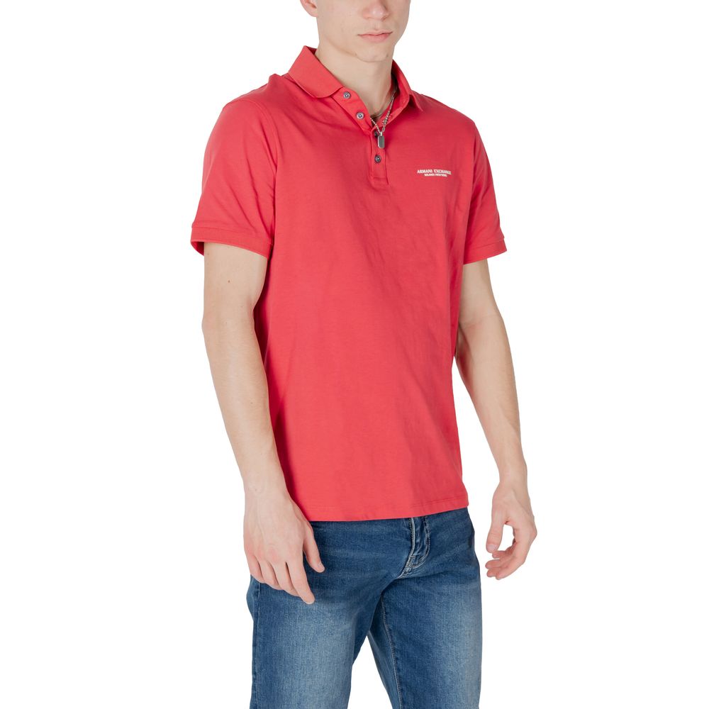 Armani Exchange Red Cotton Polo Shirt