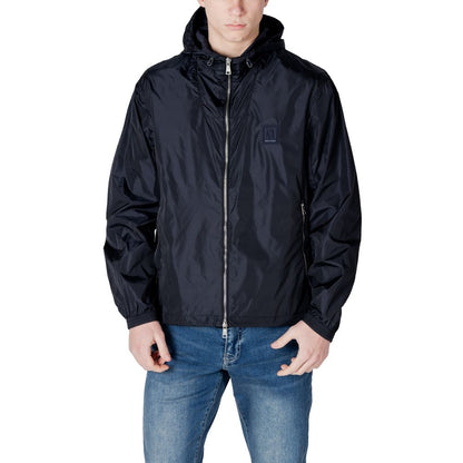 Armani Exchange Blue Polyamide Jackets & Coat