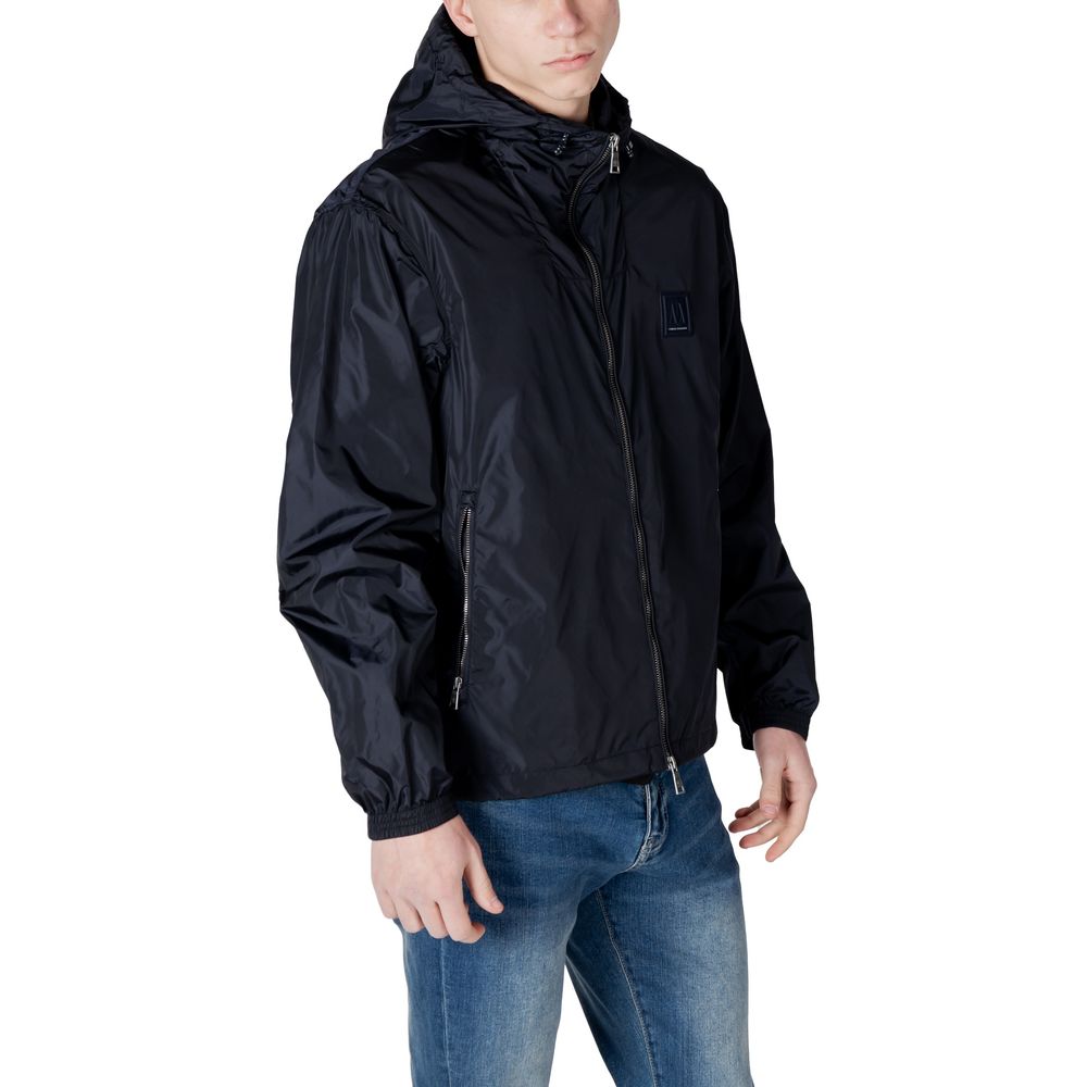 Armani Exchange Blue Polyamide Jackets & Coat
