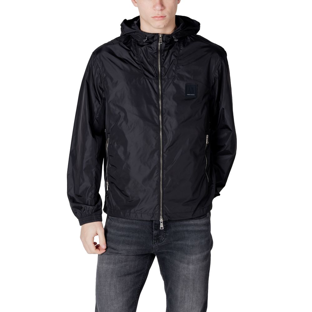 Armani Exchange Black Polyamide Jackets & Coat