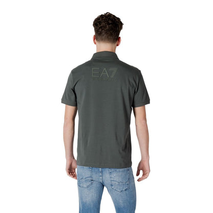 EA7 Emporio Armani Green Cotton Polo Shirt