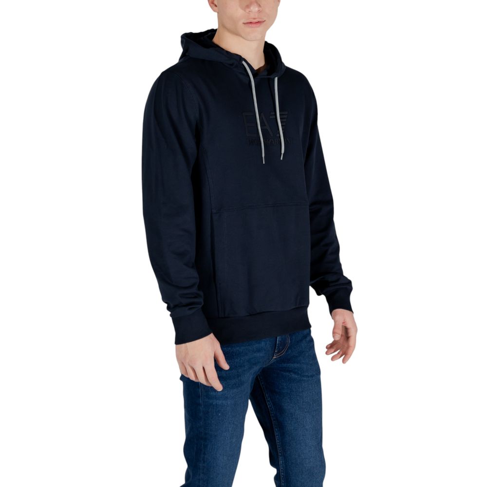 EA7 Emporio Armani Blue Cotton Hoody