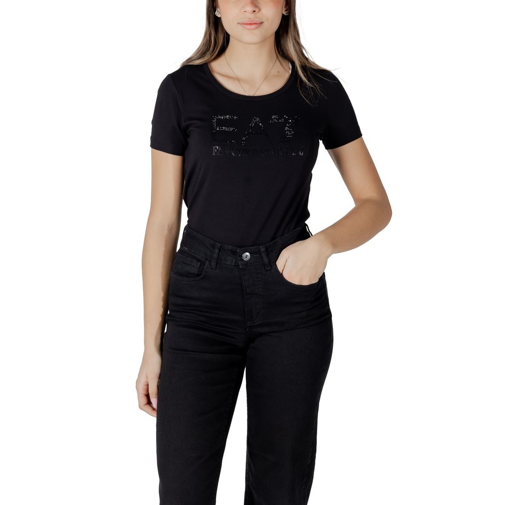 EA7 Emporio Armani Black Cotton T-Shirt