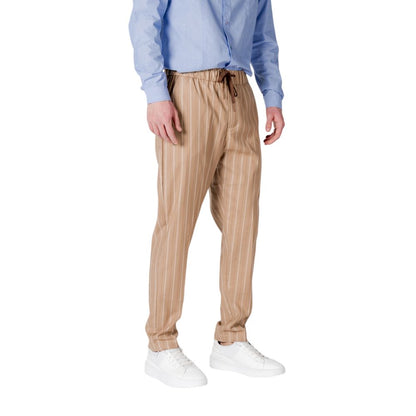 Gianni Lupo Beige Polyester Pant