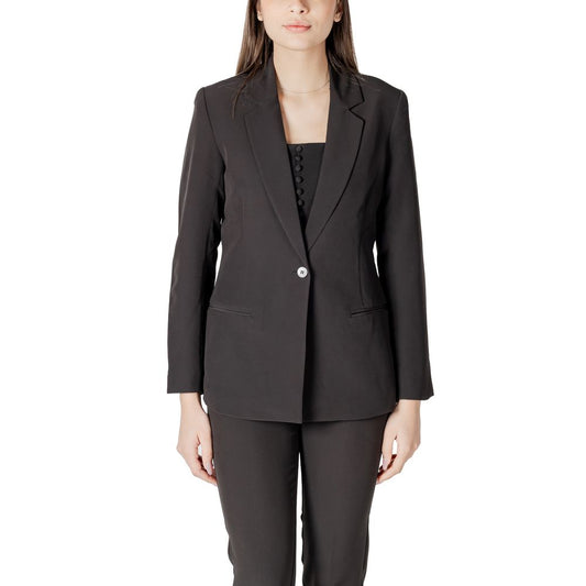 ICHI Black Polyester Blazer