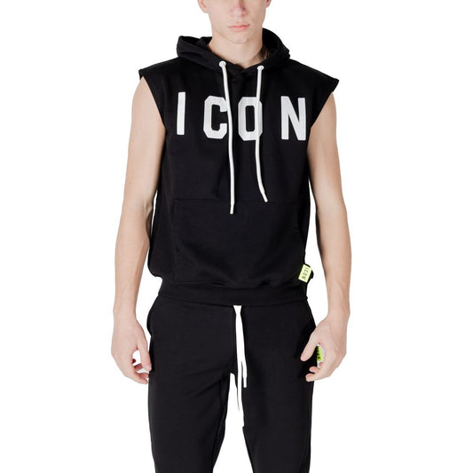 Icon Black Cotton Hoody