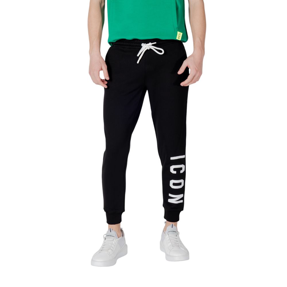 Icon Black Cotton Joggers Workout Pant