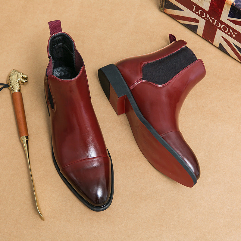 Pointed toe men´s boots high top leather