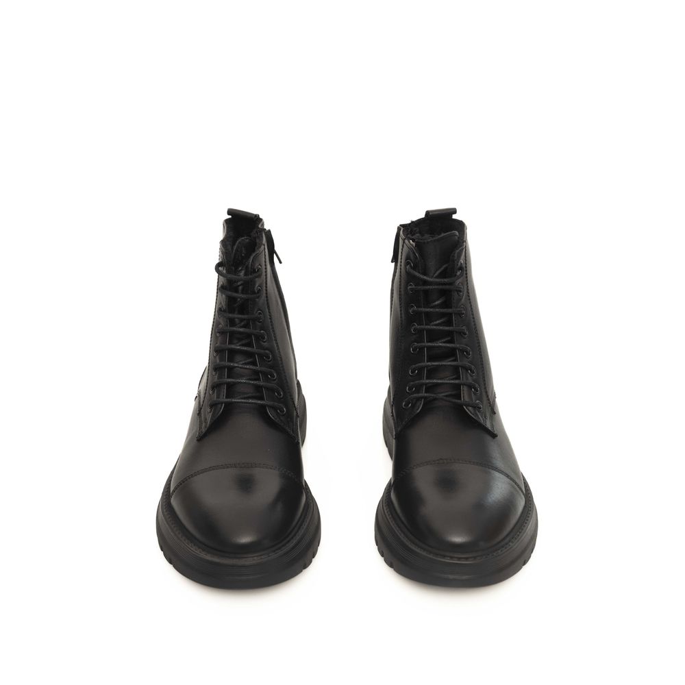 Cerruti 1881 Black Leather Men Boot