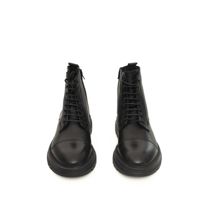 Cerruti 1881 Black Leather Men Boot