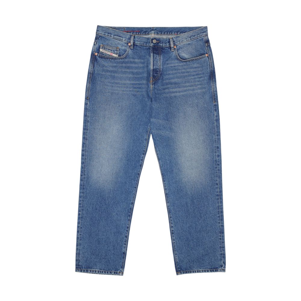 Diesel Blue Cotton Relaxed Fit Jean
