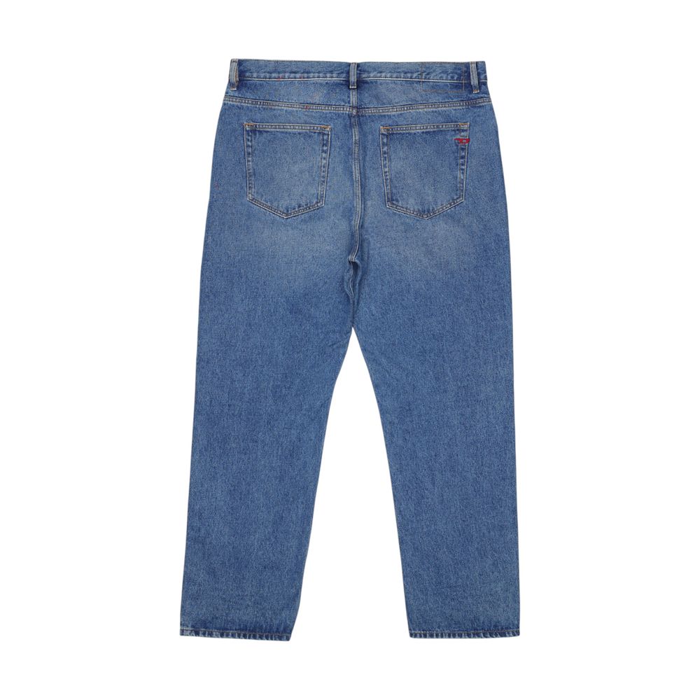 Diesel Blue Cotton Relaxed Fit Jean
