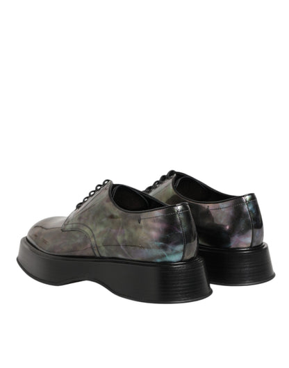 Dolce & Gabbana Multicolor Leather Lace-up Men Formal Derby Shoes