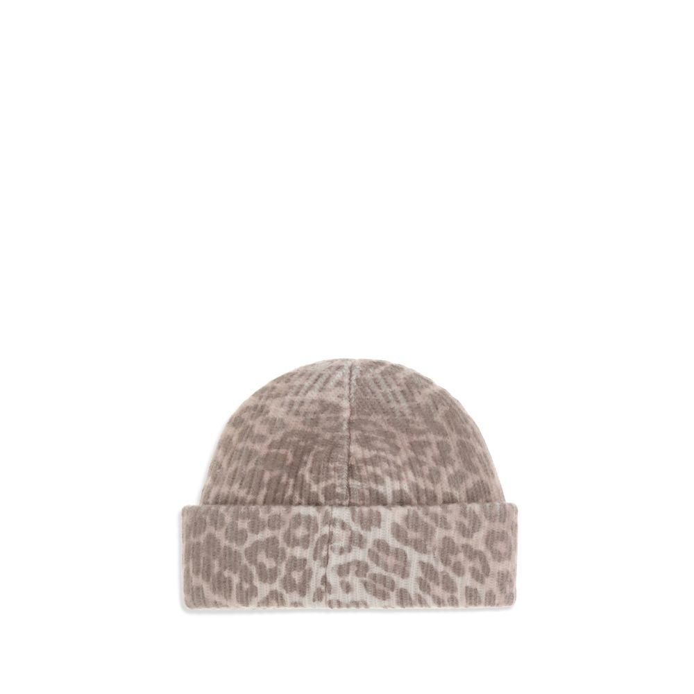 Ganni Leopard beanie Hat