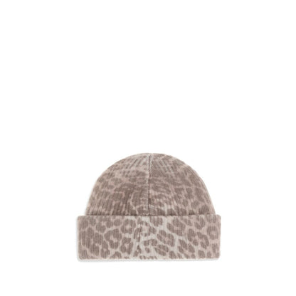 Ganni Leopard beanie Hat