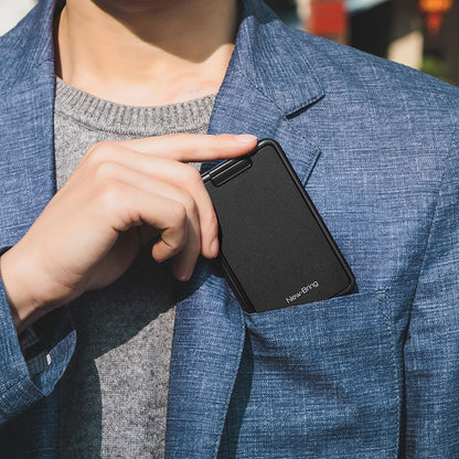 Cartera deslizante NewBring con bloqueo RFID de fibra de carbono, tarjetero minimalista