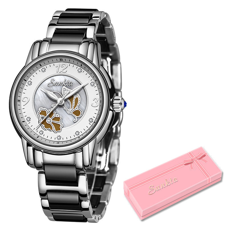 Reloj de cerámica Lige de alta calidad para mujer, exquisito reloj resistente al agua