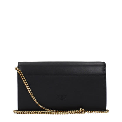 PINKO Black Leather Clutch Bags