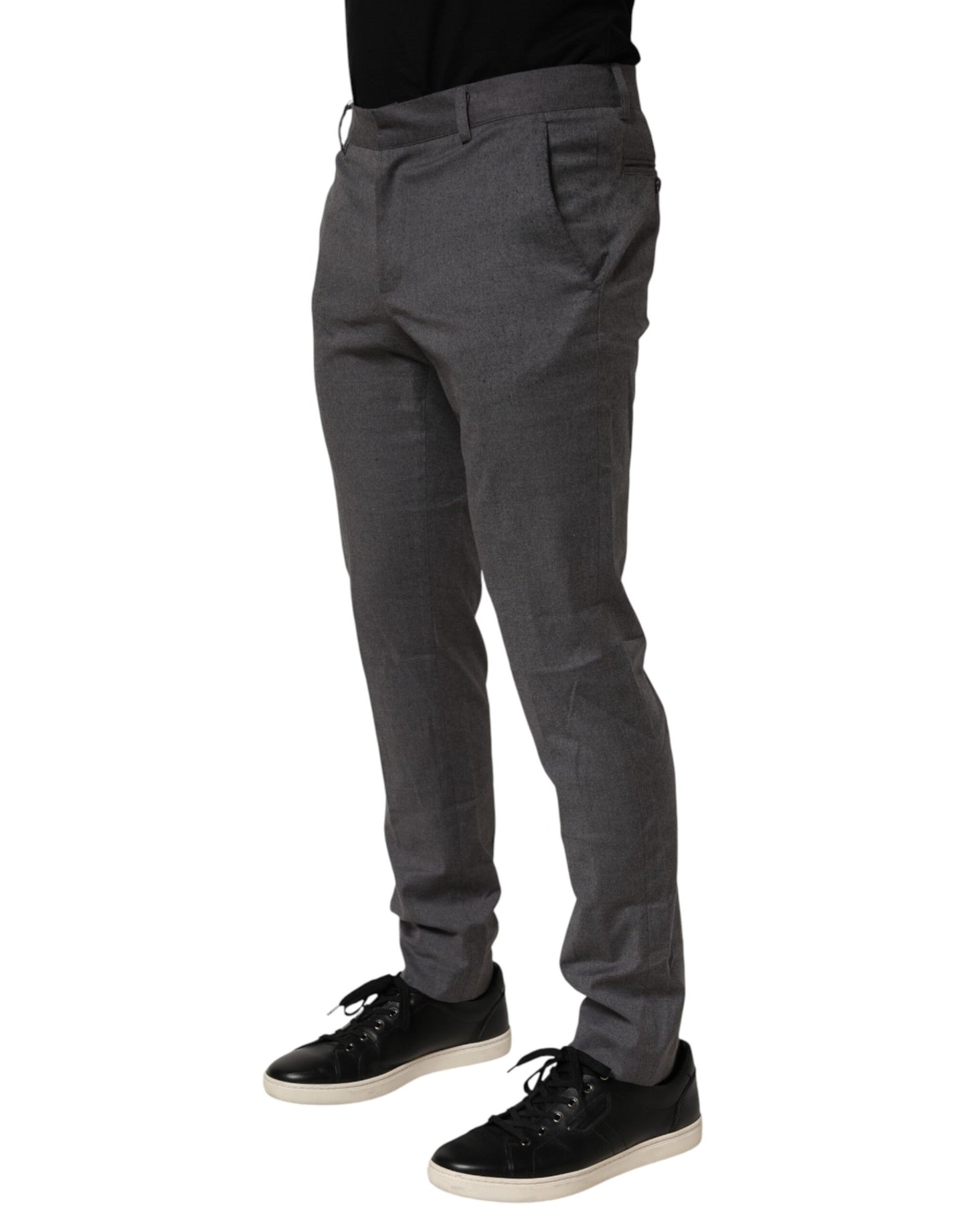 Daniele Alessandrini Gray Polyester Formal Dress Trouser Pants