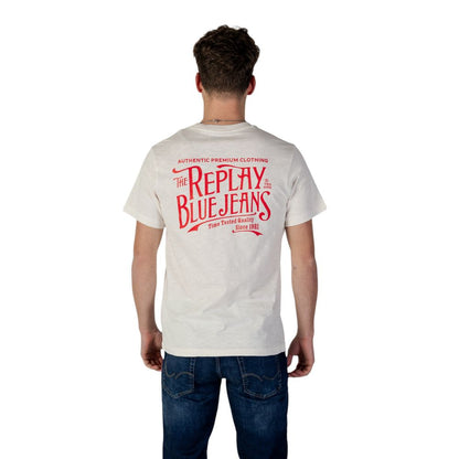 Replay Cream Cotton T-Shirt