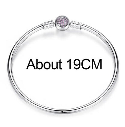 Pulsera y brazalete BAMOER de cadena de serpiente de plata de ley 925 con circonita cúbica pavé y estrella, joyería DIY PAS901