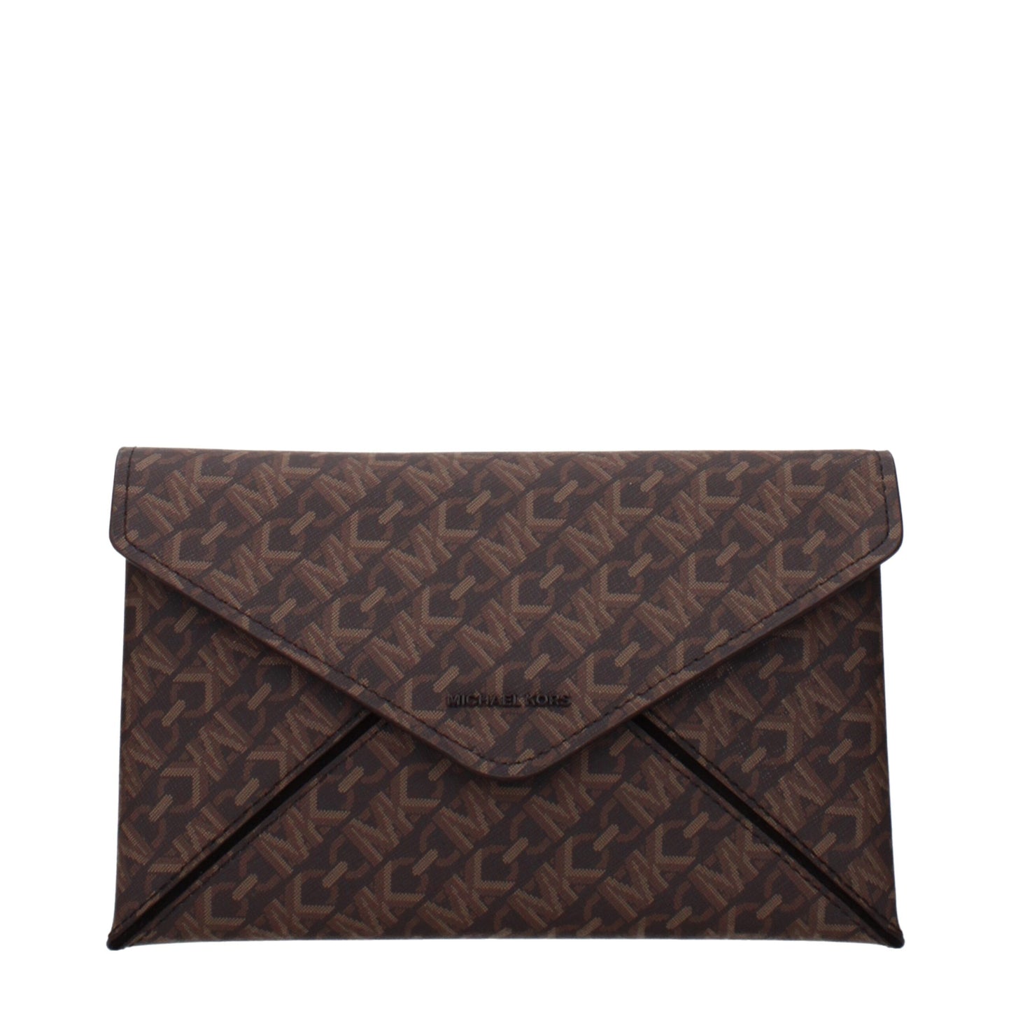 Michael Kors Brown Fabric Clutch Bags