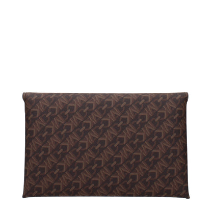 Michael Kors Brown Fabric Clutch Bags