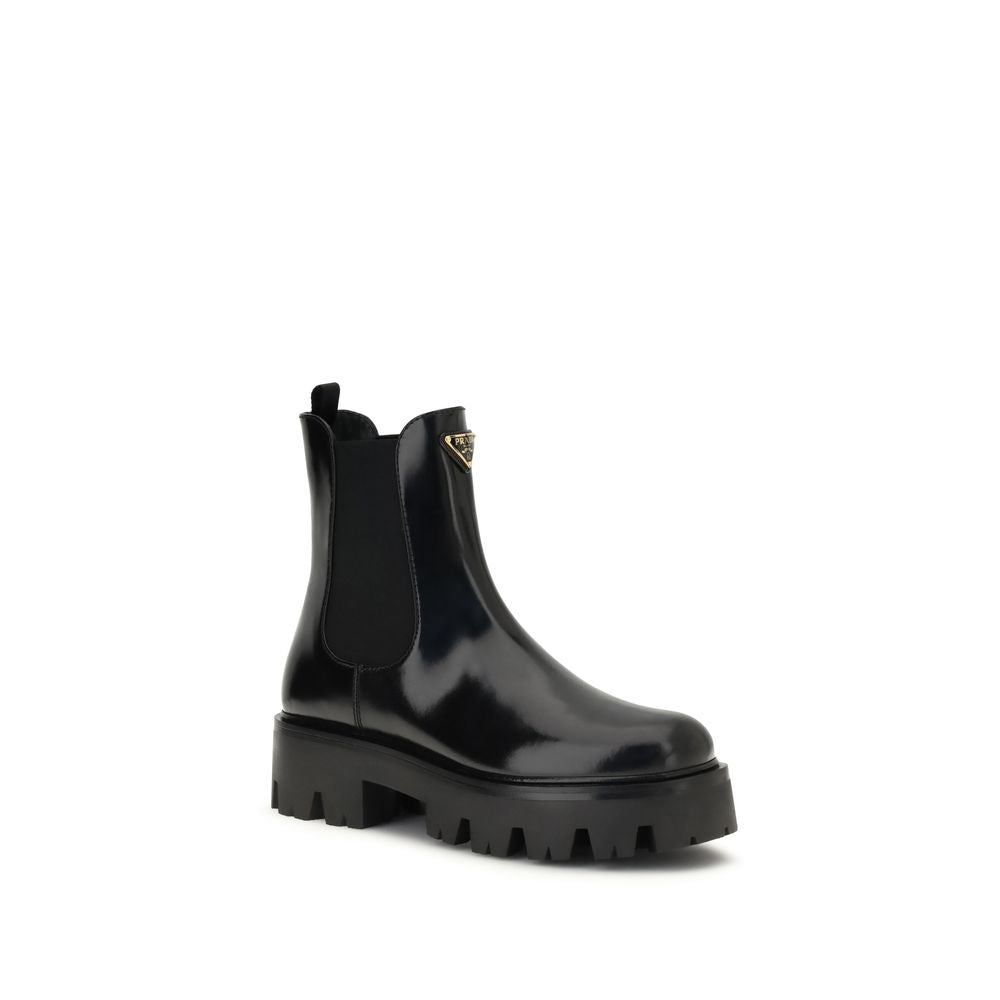 Prada Brushed leather Ankle Boots