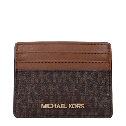 Michael Kors Brown Fabric Cardholders