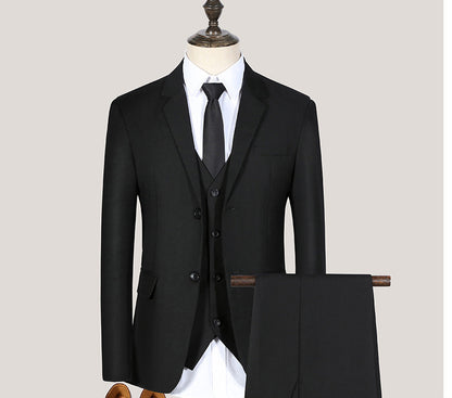 Conjunto de traje juvenil de corte entallado de primavera y otoño para hombre, conjunto de tres piezas para boda, traje de padrino de boda