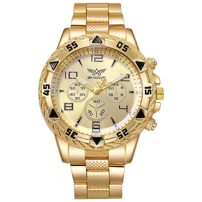 Reloj deportivo casual para hombre, correa de acero, reloj de cuarzo, esfera grande.
