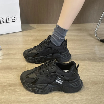 Thick soled women's white single shoes Korean version