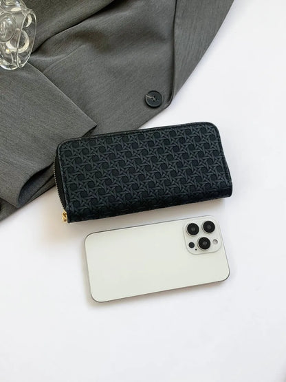 Billetera Mujer PU Leather Solid Color
