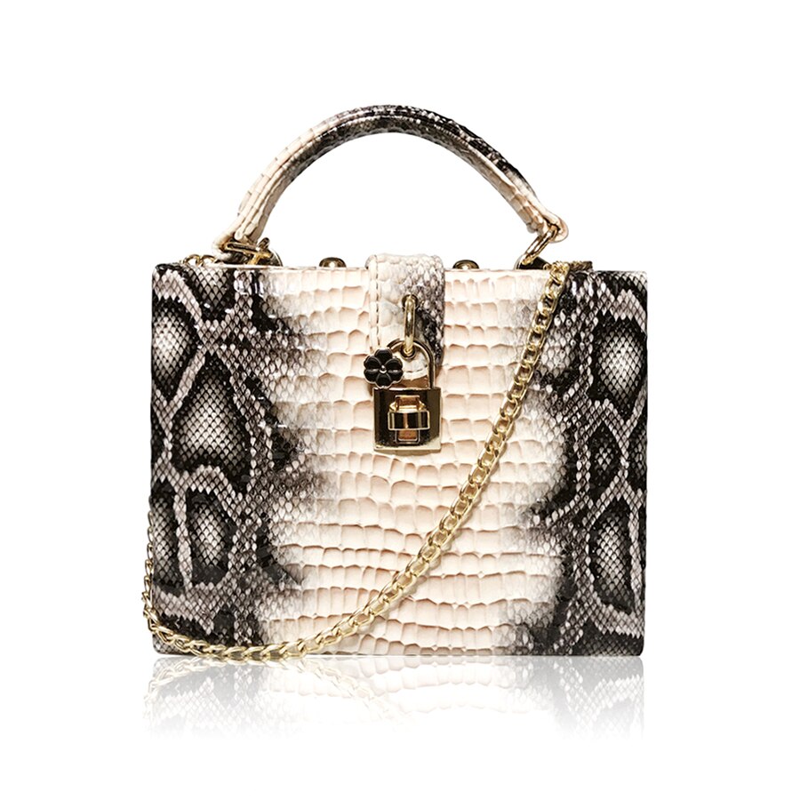 Bolso de mano con estampado de serpiente para mujer